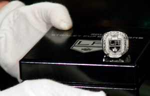 The 2012 Los Angeles Kings Stanley Cup ring has been added to the Stanley Cup Championship display at the Hockey Hall of Fame