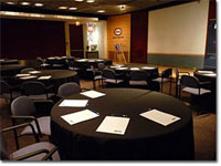 With its movable seating and walls and state-of-the-art audio and visual system, the Esso Theatre also provides a versatile venue for corporate receptions, dinners, awards banquets, product demonstrations, press conferences, seminars,  and board meetings.