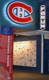 Entrance to the Montreal Canadiens replica dressing room.