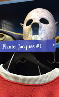 Player stalls commemorating some of the greatest Habs encircle the area.