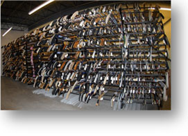 The D.K. Doc Seaman Hockey Resource Centre hockey stick storage facility can house up to 4,000 hockey sticks.