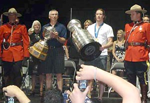 Duncan Keith brought the Stanley Cup, Norris Trophy and his Olympic gold medal to the South Okanagan Event Centre