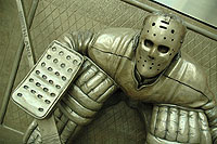 'Our Game' statue overlooking the Team Canada '72 Millennium Tribute sculpture