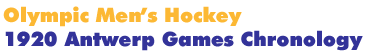 1920 Antwerp Men's Hockey Games Chronology