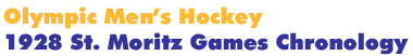 1928 St. Moritz Men's Hockey Games Chronology