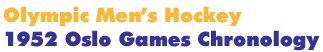 1952 Oslo Men's Hockey Games Chronology