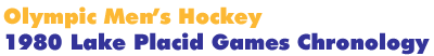 1980 Lake Placid Men's Hockey Games Chronology