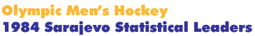 1984 Sarajevo Men's Hockey Statistical Leaders