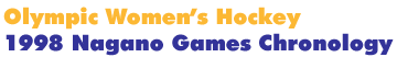 1998 Nagano Women's Hockey Games Chronology