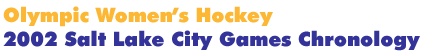 2002 Salt Lake City Women's Hockey Games Chronology