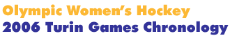 2006 Turin Women's Hockey Games Chronology