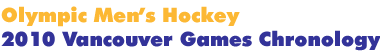 2010 Vancouver Men's Hockey Games Chronology