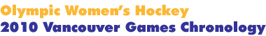 2010 Vancouver Women's Hockey Games Chronology