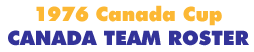 Canada Cup 1976 Canada Team Roster
