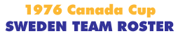 Canada Cup 1976 Sweden Team Roster