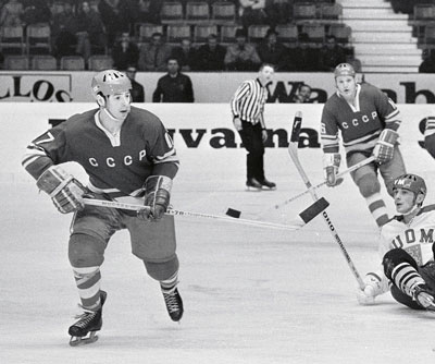 Valeri Kharlamov with the Soviet Red Army squad.