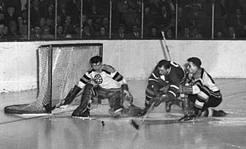 In his first season with the Boston Bruins, Frank Brimsek had a total of 33 wins and led the league with 10 shutouts.