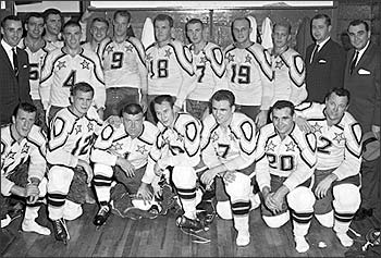 Dough Harvey (Bottom row #2) with the 1962 NHL All-Star team