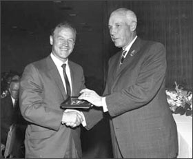 Bill Mosienko was inducted into the Hockey Hall of Fame in 1965