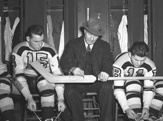 Art Ross brought about the replacement of the league's square goal nets with a rounded-back version, complete with superior mesh.
