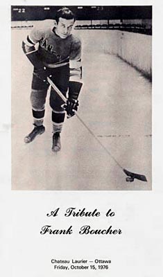 Program from the Frank Boucher tribute night