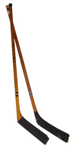 Hockey stick used by Clapper during the 1940-41 NHL season to score his 200th goal and another that he used during practice in the 1948-49 NHL season