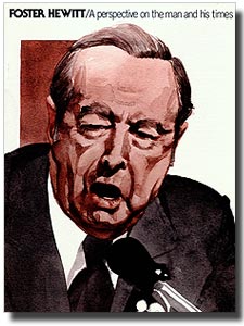 A promotional booklet that accompanied the television production titled, Lives: Foster Hewitt / A perspective of the man and his times, by the Global Television Network, in association with Goodis, Goldberg and Soren in 1979.