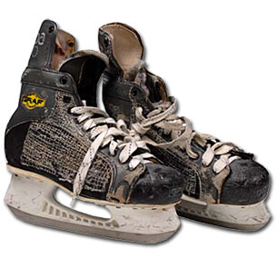 Skates worn by Brian Leetch as a member of the New York Rangers