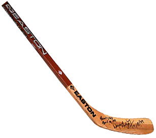 Stick used by New York Ranger Brian Leetch to record an assist during teammate Wayne Gretzky's last NHL game on April 18, 1999 at Madison Square Garden