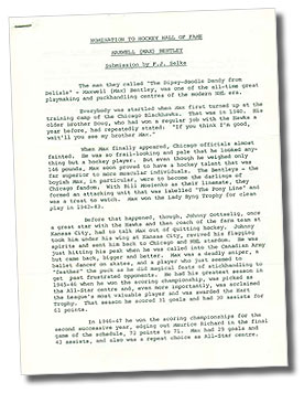 Letter Submitted By Frank Selke To Members Of The Hockey