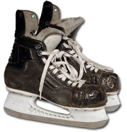 Skates worn by Luc Robitaille of the Los Angeles Kings during the 1993-94 NHL regular and playoff seasons.