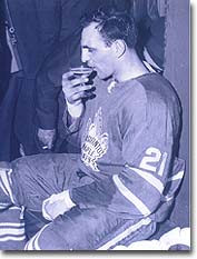 Bob Baun celebrates after his historic feat