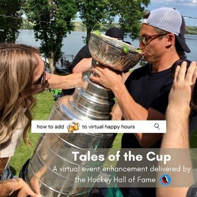 Tyler Bozak drinks from the cup at an event.