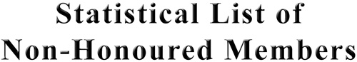 Statistical List of Non-Honoured Members