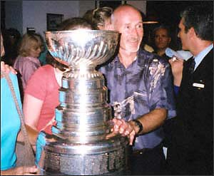 Lightning Associate Coach Craig Ramsay enjoys a Stanley Cup celebration