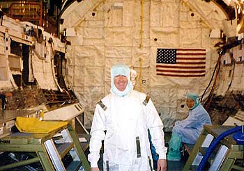 Cup keeper Mike Bolt is dressed and ready to board the Shuttle