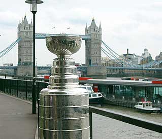 The Stanley Cup overlooking the Tower Bridge