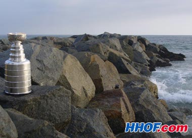 The Stanley Cup takes in the view of the Pacific Ocean from Newport Beach, California