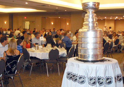 The Stanley Cup on display during a luncheon for the Saskatoon Community Foundation taking place at the Sheraton Cavalier Saskatoon.
