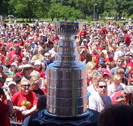 The Stanley Cup attended a rally