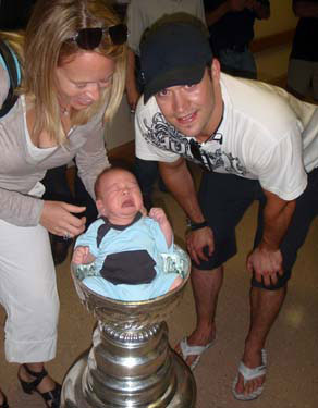 Brent Seabrook and the Stanley Cup visited the Delta Hospital.
