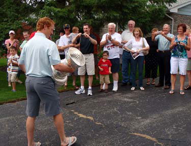 The Stanley Cup arrives in Strathroy, ON to spend the day with Brian Campbell.