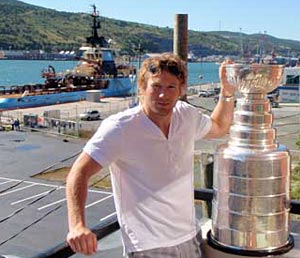 Michael Ryder and the Stanley Cup in St. John's, Newfoundland.