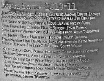 The 2010-11 Boston Bruins engraved on hockey’s most sought after prize.