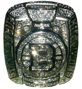 2010-11 Stanley Cup Championship ring presented to members of the Boston Bruins.