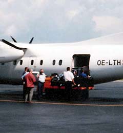 The Stanley Cup arrives in Kosice, Slovakia 24 hours after its supposed arrival.