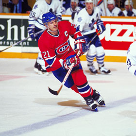 Carbonneau wore the Montreal Canadiens jersey for 12 of his 19 NHL seasons (Doug MacLellan/HHOF).