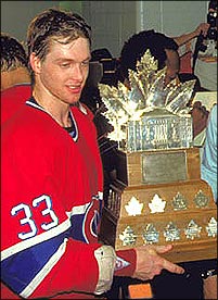 Patrick Roy won the Conn Smythe Trophy as playoff MVP at age 20.