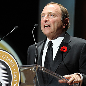 In 1995 Bettman introduced the idea that each player on the Stanley Cup-winning team would have the opportunity to spend a day with the game’s greatest trophy. (Matthew Manor/Hockey Hall of Fame)