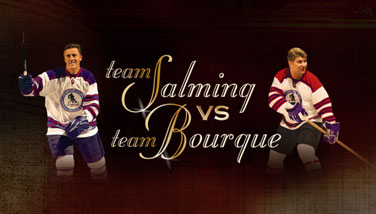 Honoured Members Borje Salming and Ray Bourque take to the ice at the 2011 Haggar Hockey Hall of Fame Legends Classic Game with an unrivalled cast of hockey legends, including new inductees Belfour, Gilmour, Howe and Nieuwendyk.